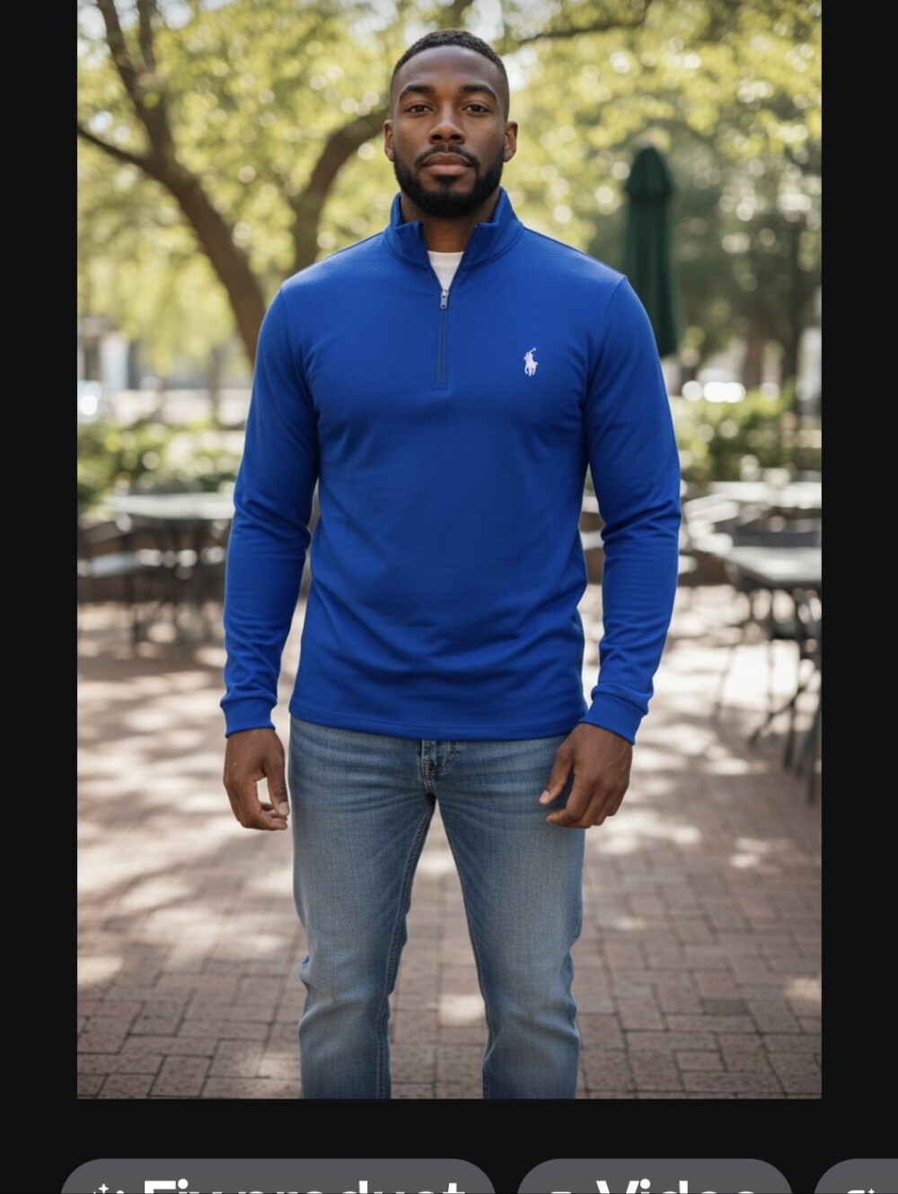 Polo Ralph Lauren Men’s Bright Blue Quarter-Zip Pullover